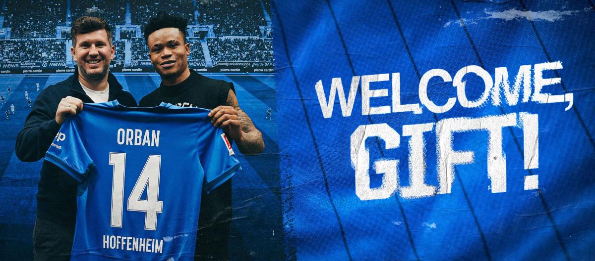 Hoffenheim officially completes the signing of Nigeria international forward wonderkid Gift Orban from Lyon..