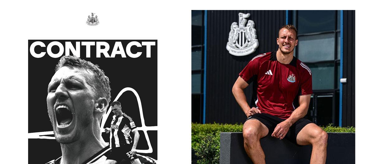 Newcastle United officially completes contract extension with English international defender Dan Burn..