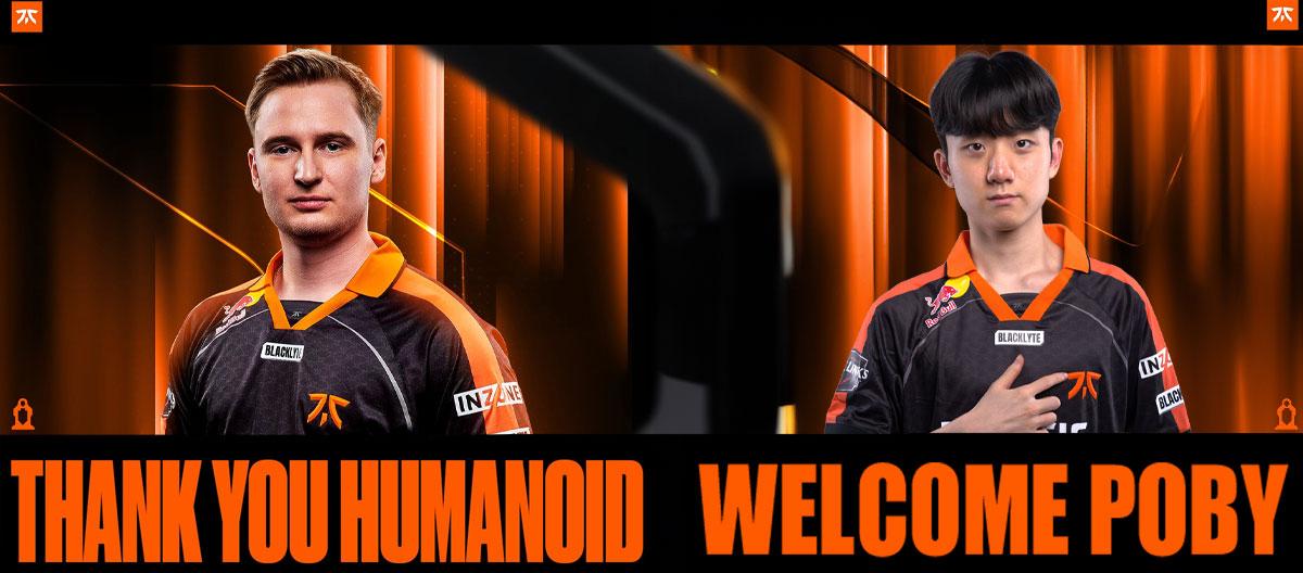 Fnatic benched Humanoid and signed T1 Academy mid laner Poby..