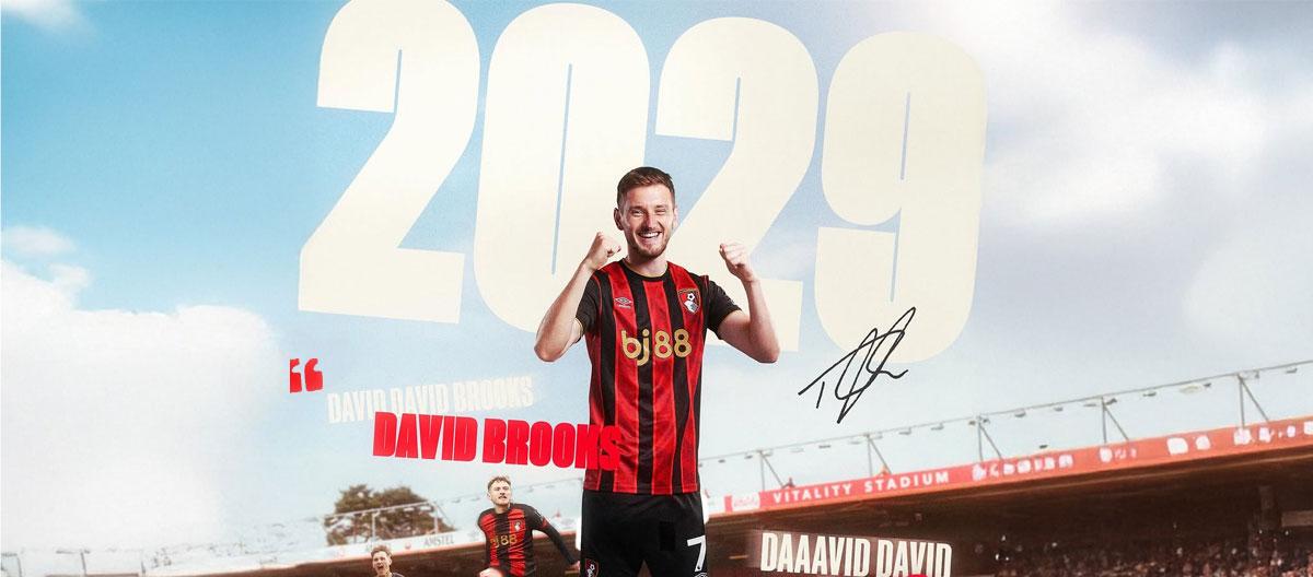 Bournemouth completes contract extension with Welsh international right winger David Brooks..