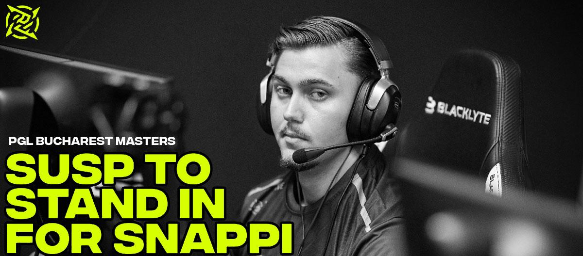 Counter Strike 2: Wildcard rifler susp will stand in for Ninjas in Pyjamas In-Game Leader Snappi at the PGL Masters Bucharest..