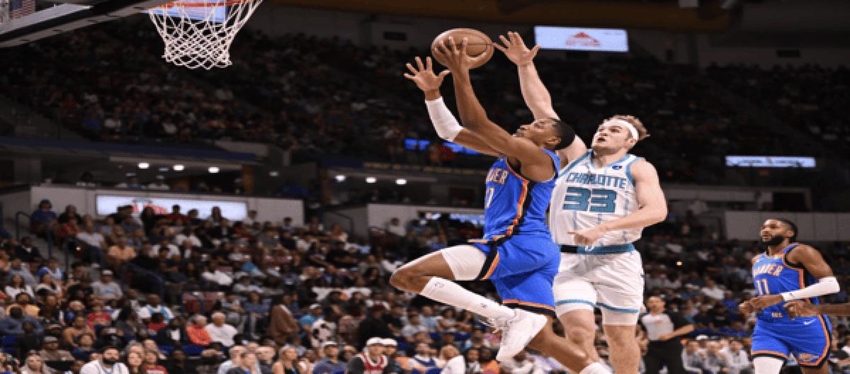 Wiggins scored efficiently as the Thunder defeated the Hornets 135-114