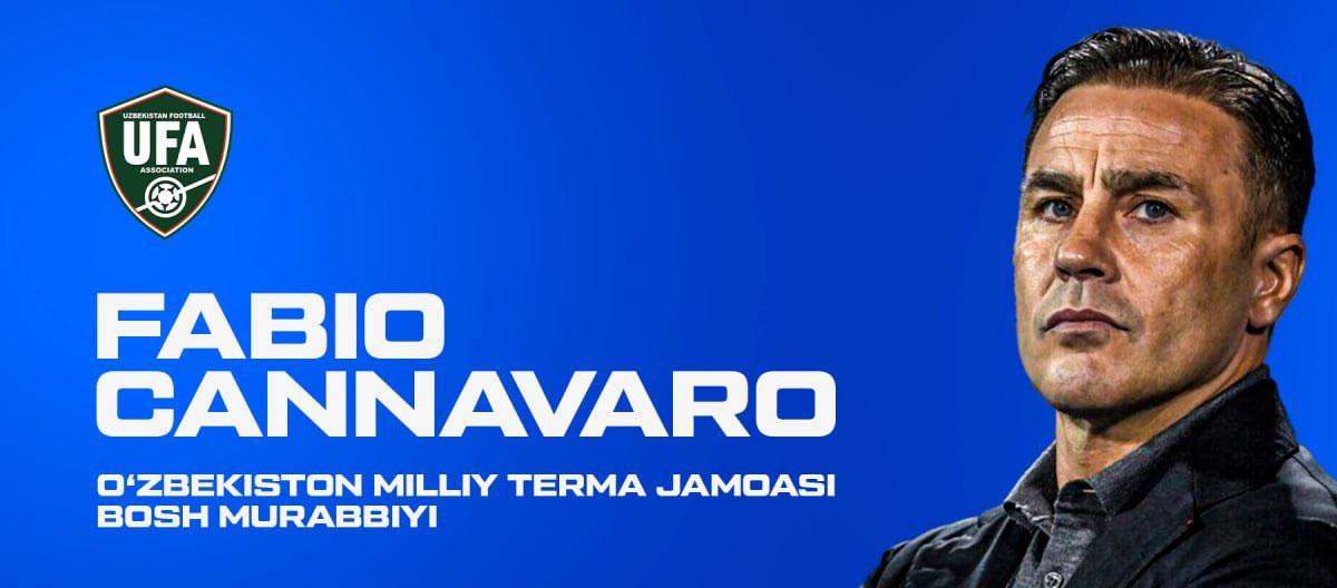 Legendary former Italy international defender Fabio Cannavaro officially appointed as Uzbekistan national team's new head coach..