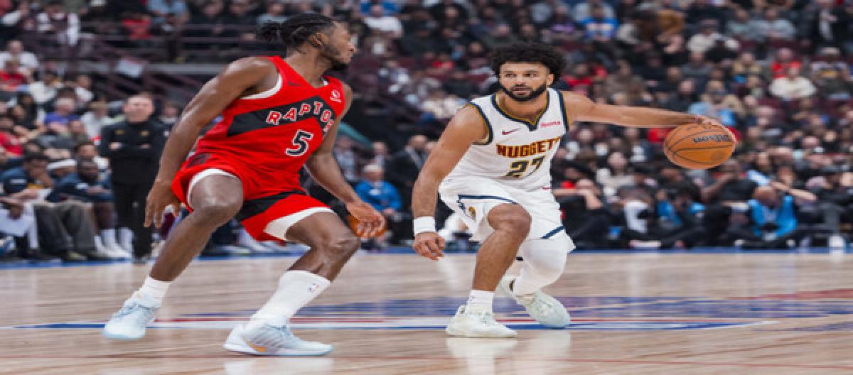 The Nuggets beat the Raptors 112-108 in the preseason, with Jokic and Murray combining for 34 points.