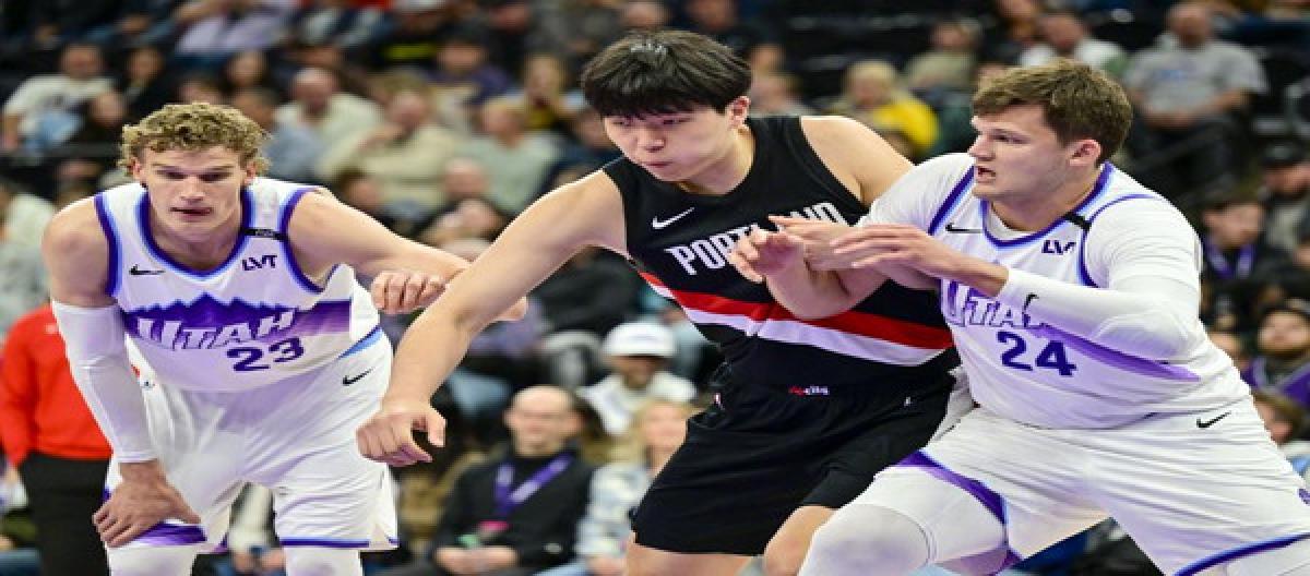 The Trail Blazers lost to the Jazz 132-129, and Yang Hansen fouled out with 6 fouls.