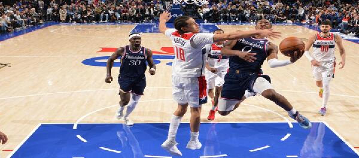 Maxi scored 35 points as the 76ers easily defeated the Wizards 121-102.