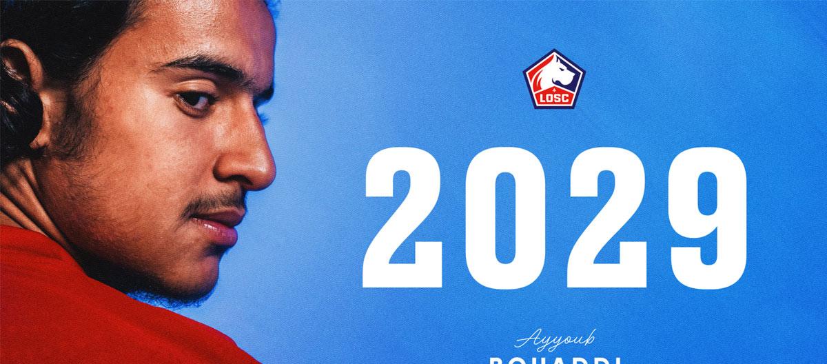 Lille completes contract extension with France U21s international defensive midfielder wonderkid Ayyoub Bouaddi..