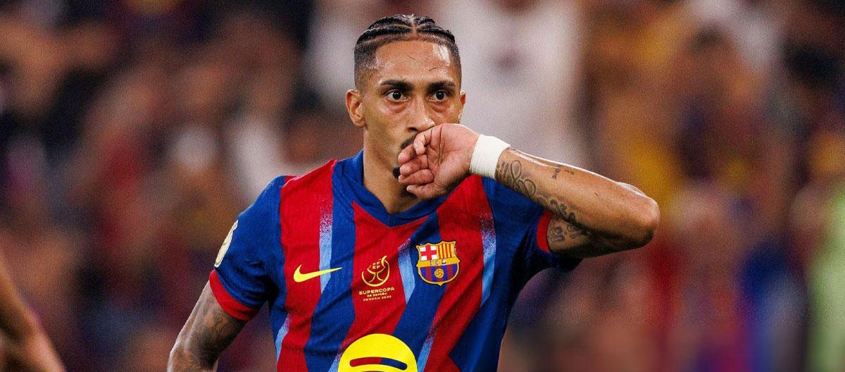 ◤Supercopa de España◢ Raphinha scored twice as Barcelona cruised to a 5-0 victory over Athletic Bilbao..