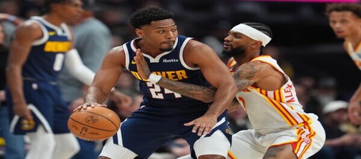 Johnson's 29 points led the Hawks to a 110-87 victory over the Nuggets.