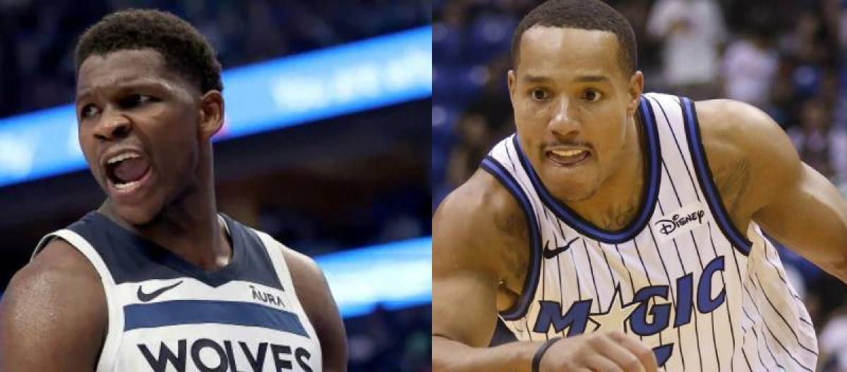 The NBA fined Edwards and Bain $25,000 each.