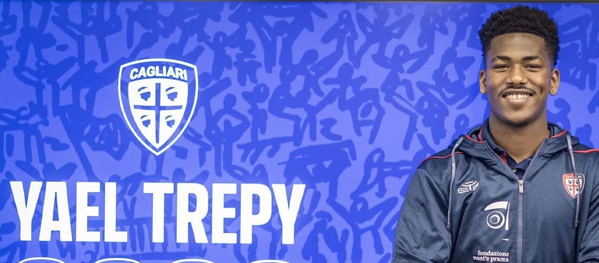 Cagliari completes contract extension with young French center forward Yael Trepy..
