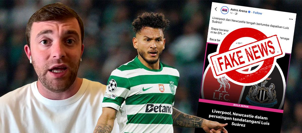 Fabrizio Romano slammed rumour claiming that Liverpool and Newcastle United are currently in transfer battle for Sporting Clube de Portugal's Colombia international forward Luis Suárez..