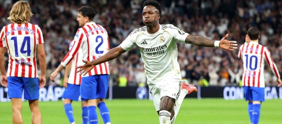 La Liga – Vinicius scores twice as Real Madrid defeat Atletico Madrid 3-2 in a dramatic victory.