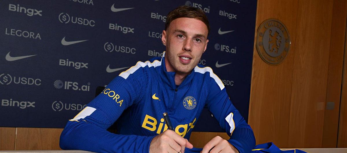Chelsea completes contract extension with England international attacking midfielder Cole Palmer..