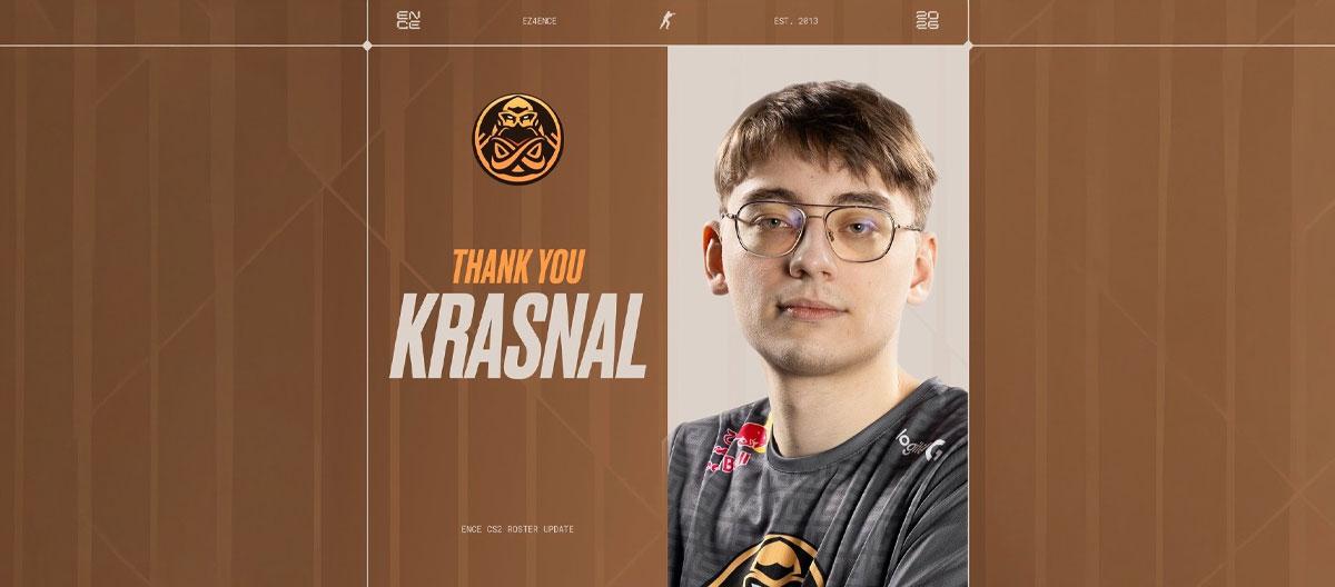 Counter Strike 2: ENCE part ways with rifler kRaSnaL..