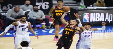 George's 35 points weren't enough to save the Hawks from a narrow 120-117 victory over the 76ers.