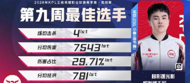 Xiaohan, a player from Beijing JDG, was selected as the best player of the ninth week of the KPL Spring Split regular season.