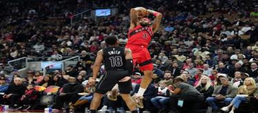 Barrett and Ingram combined for 51 points as the Raptors crushed the Nets 136-101.